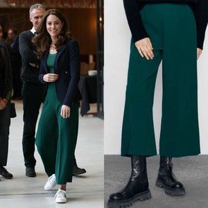 ZARA - High Waisted Culottes Green  - NEW